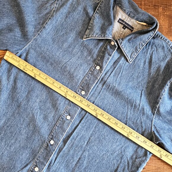 Levi’s Cotton Linen Blend Oversized Lightweight Denim Jacket Shacket S - Picture 3 of 8